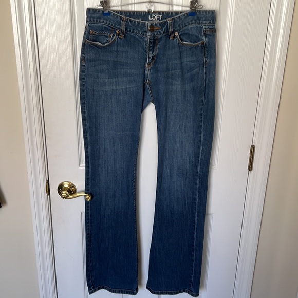 Ann Taylor LOFT Curvy Boot Denim Jeans Women's 28/6 Blue Cotton Blend Low Rise - Picture 1 of 16